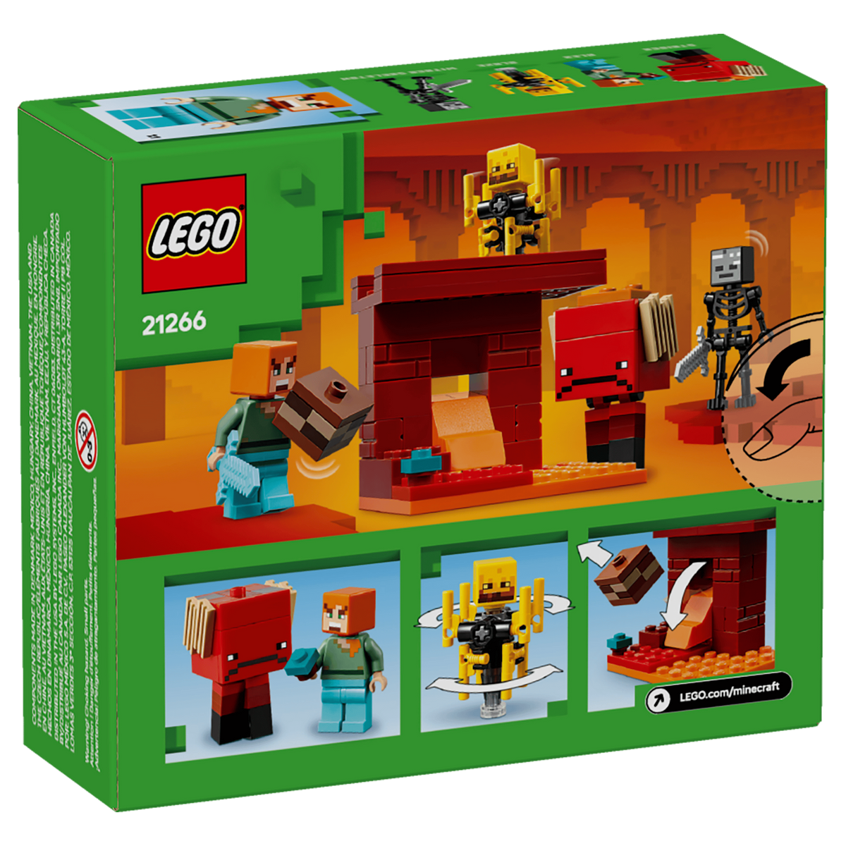 LEGO Minecraft The Nether Lava Battle 21266 Building Set 99 Pieces