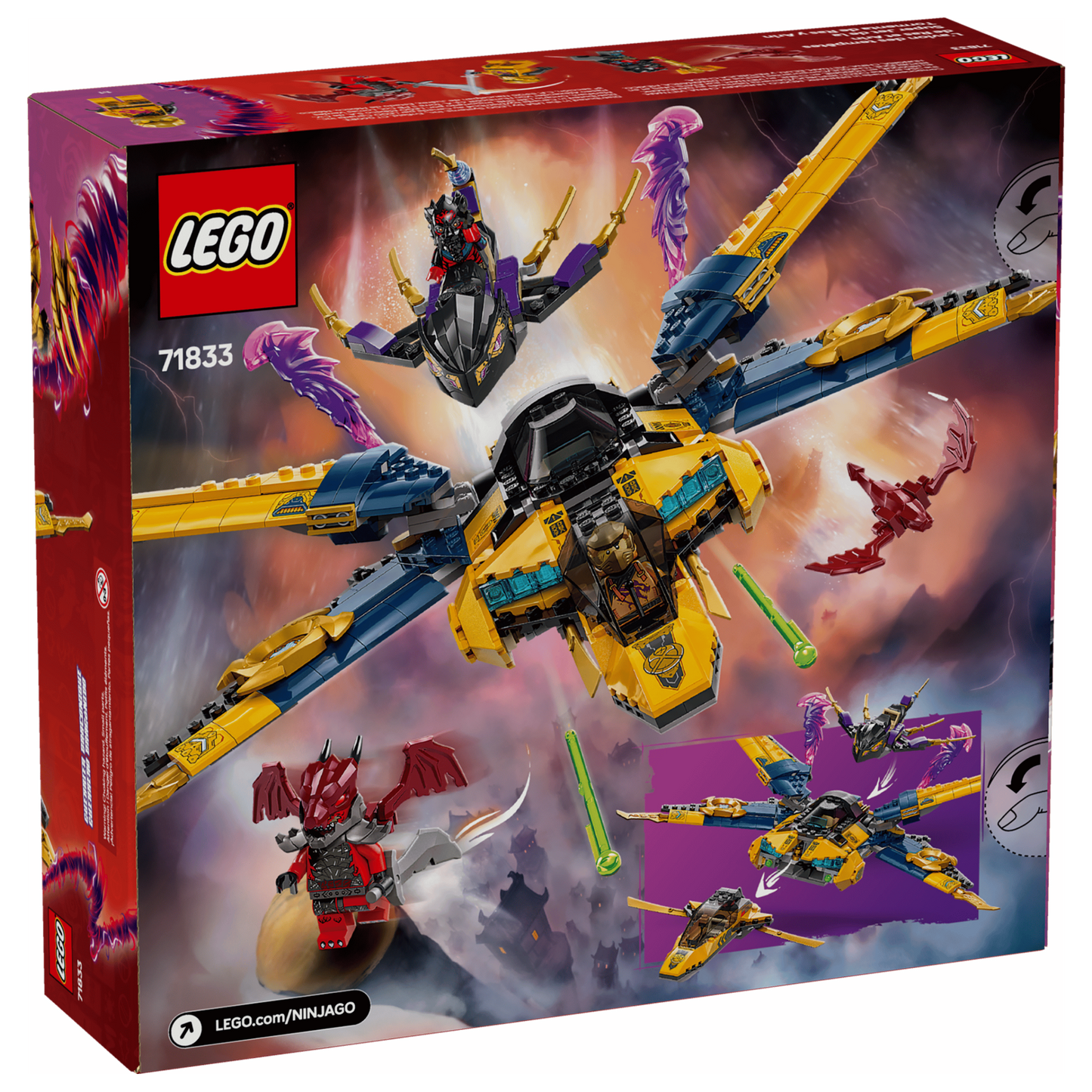 LEGO NINJAGO Dragons Rising Ras and Arin's Super Storm Jet 71833 Building Set