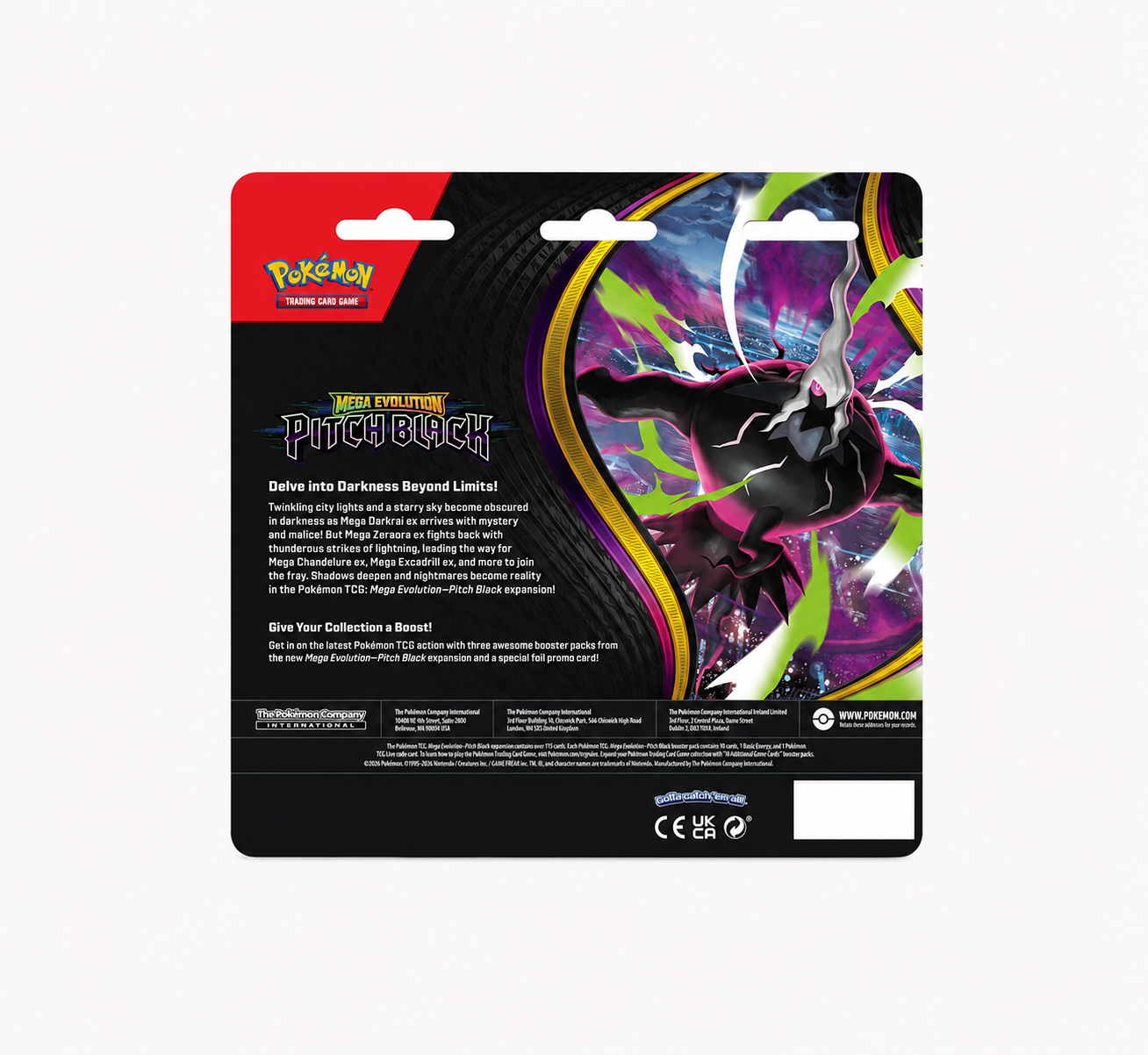 Pokémon TCG Mega Evolution Pitch Black 3-Pack Blister with Booster Packs & Promo Card