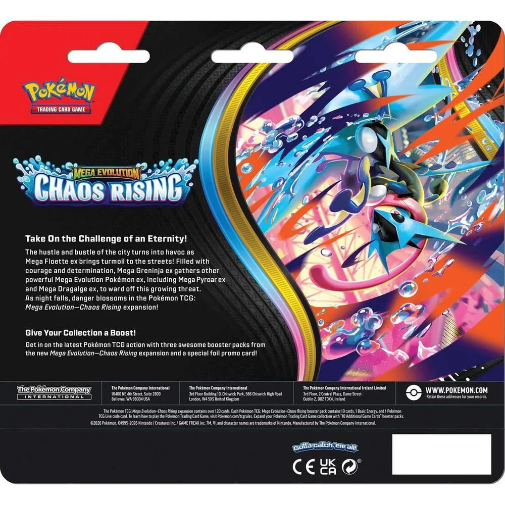 Pokémon TCG Mega Evolution Chaos Rising 3-Pack Blister With Charmeleon Promo Card & Booster Packs