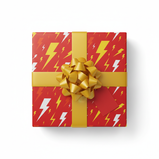 Toyvora Premium Gift Wrapping — Lightning Racer design on white background