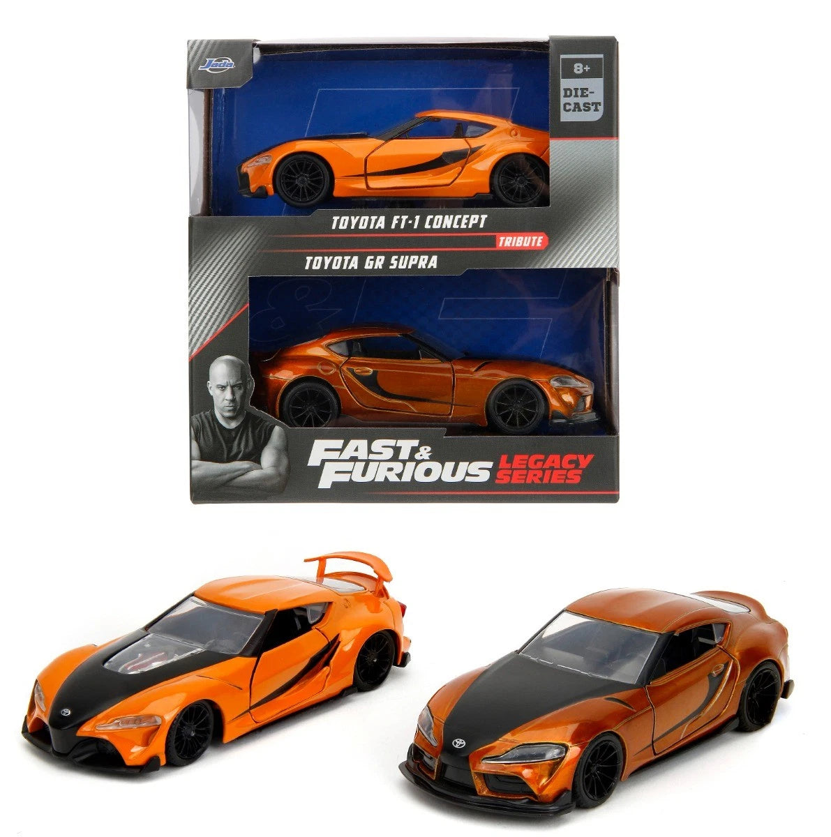 Jada Toys Fast & Furious Legacy Series Tribute Toyota FT-1 Concept & 2020 Toyota GR Supra 1:32 Twin Pack