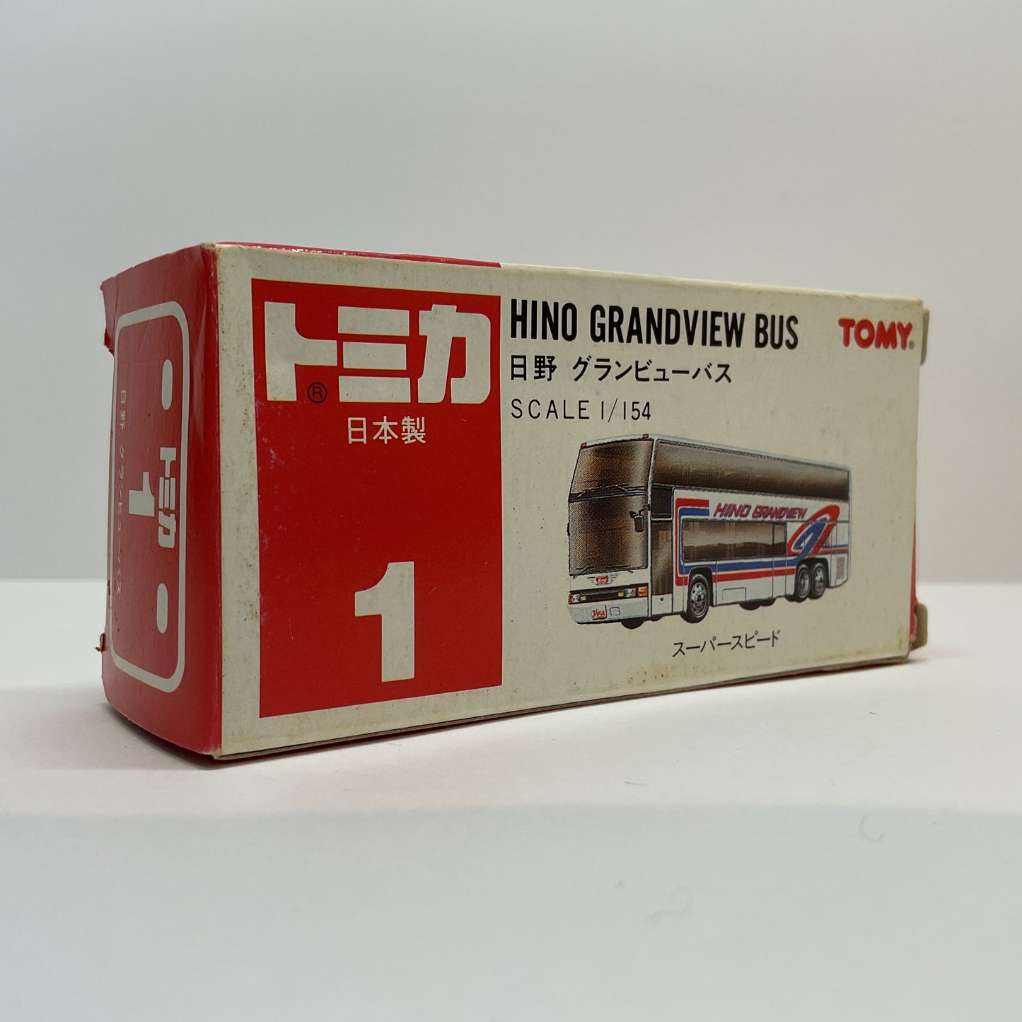 1986 Takara Tomy Tomica No.1 Hino Grandview Bus 1/154 Made In Japan