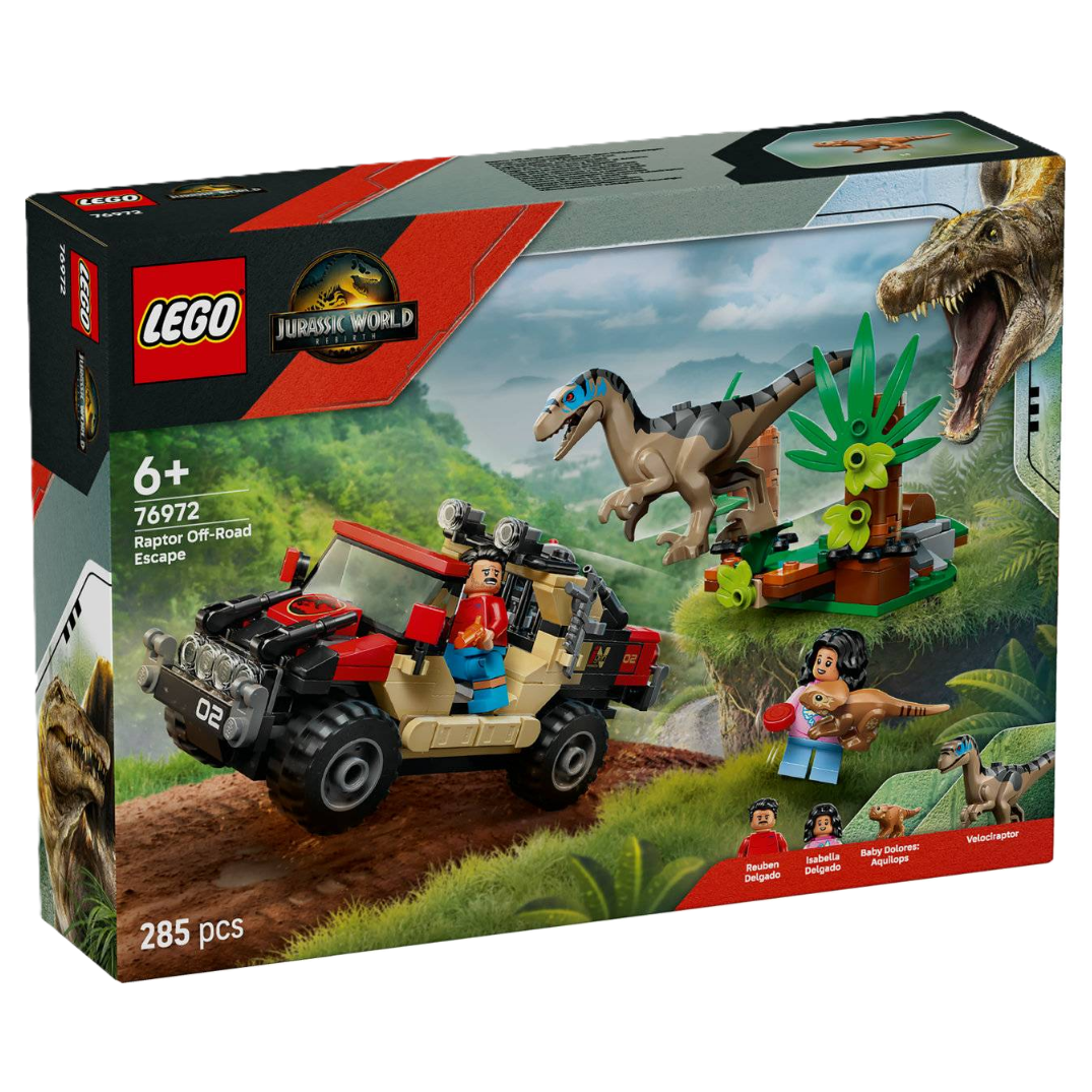 LEGO Jurassic World Raptor Off-Road Escape 76972 Building Set 285 Pieces