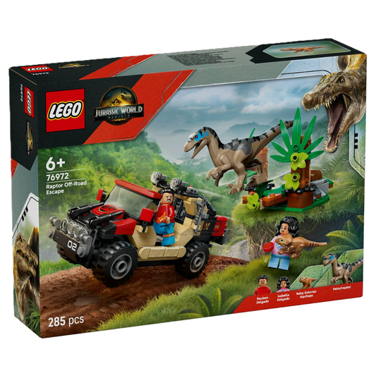 LEGO Jurassic World Raptor Off-Road Escape 76972 Building Set 285 Pieces