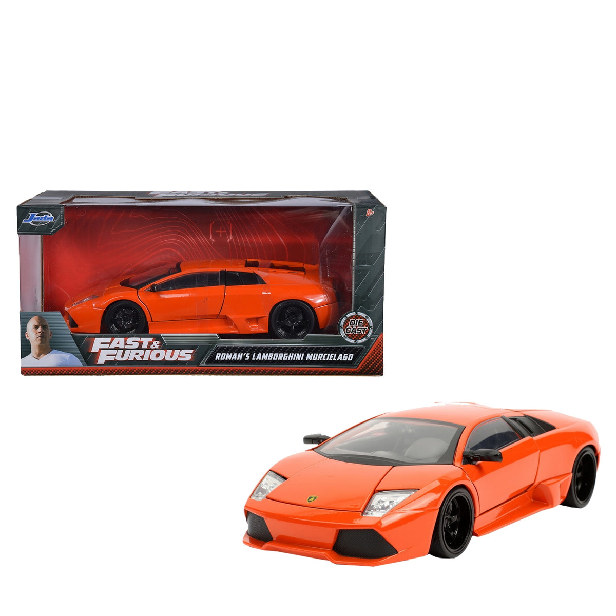 Jada Toys Fast & Furious 25th Anniversary Roman's Lamborghini Murcielago LP640 1:24 Die-Cast Model Car