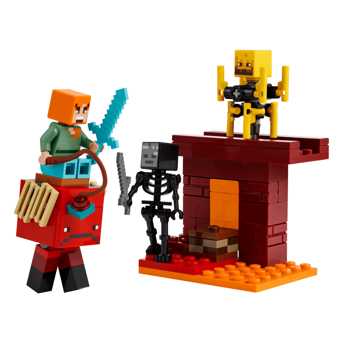 LEGO Minecraft The Nether Lava Battle 21266 Building Set 99 Pieces