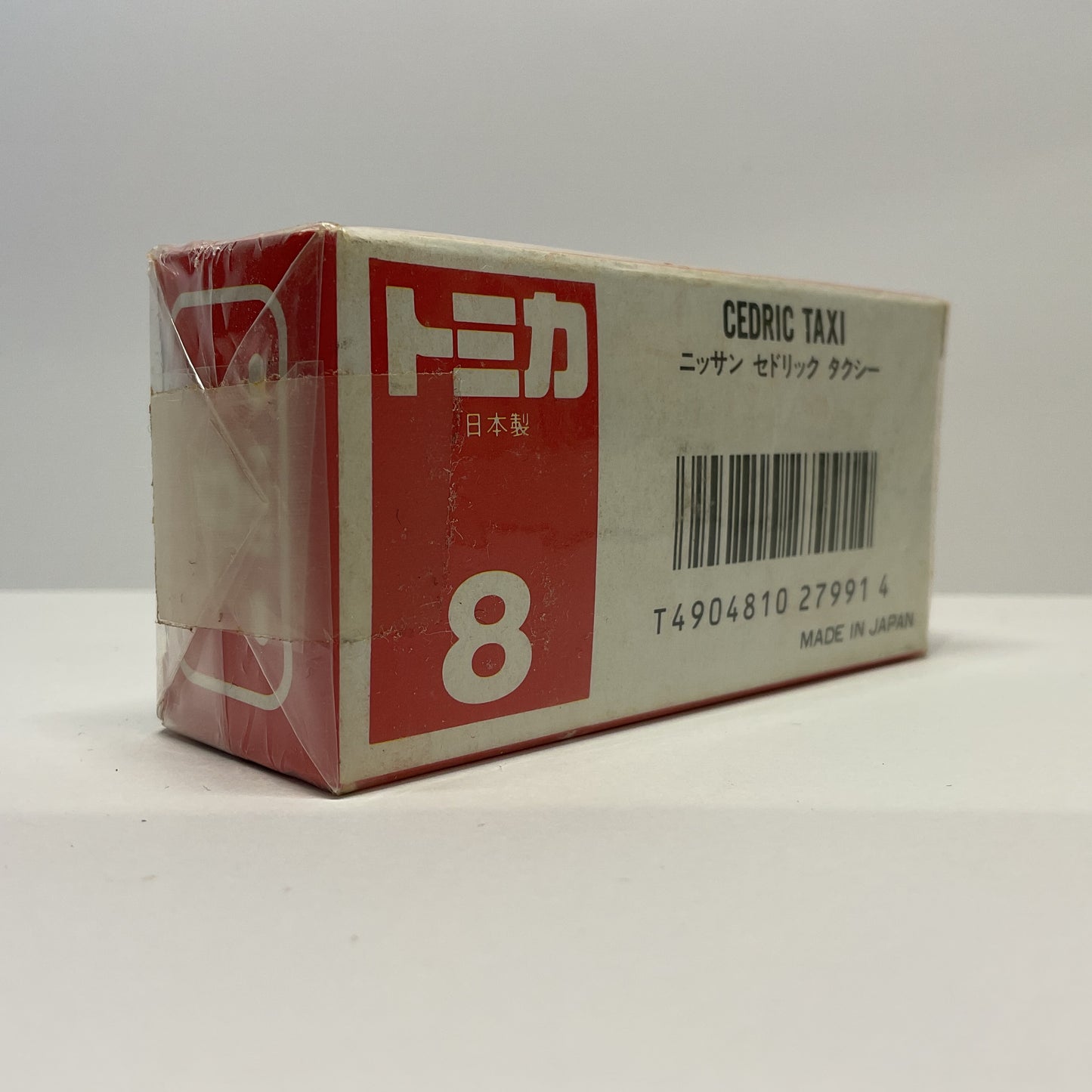 1988 Takara Tomy Tomica No.8 Nissan Cedric Taxi (Orange Kanto Taxi) 1/62 Made In Japan