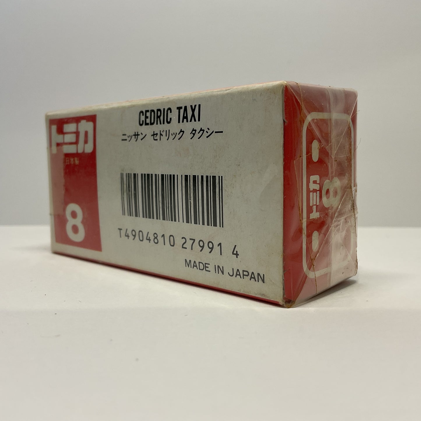 1988 Takara Tomy Tomica No.8 Nissan Cedric Taxi (Orange Kanto Taxi) 1/62 Made In Japan