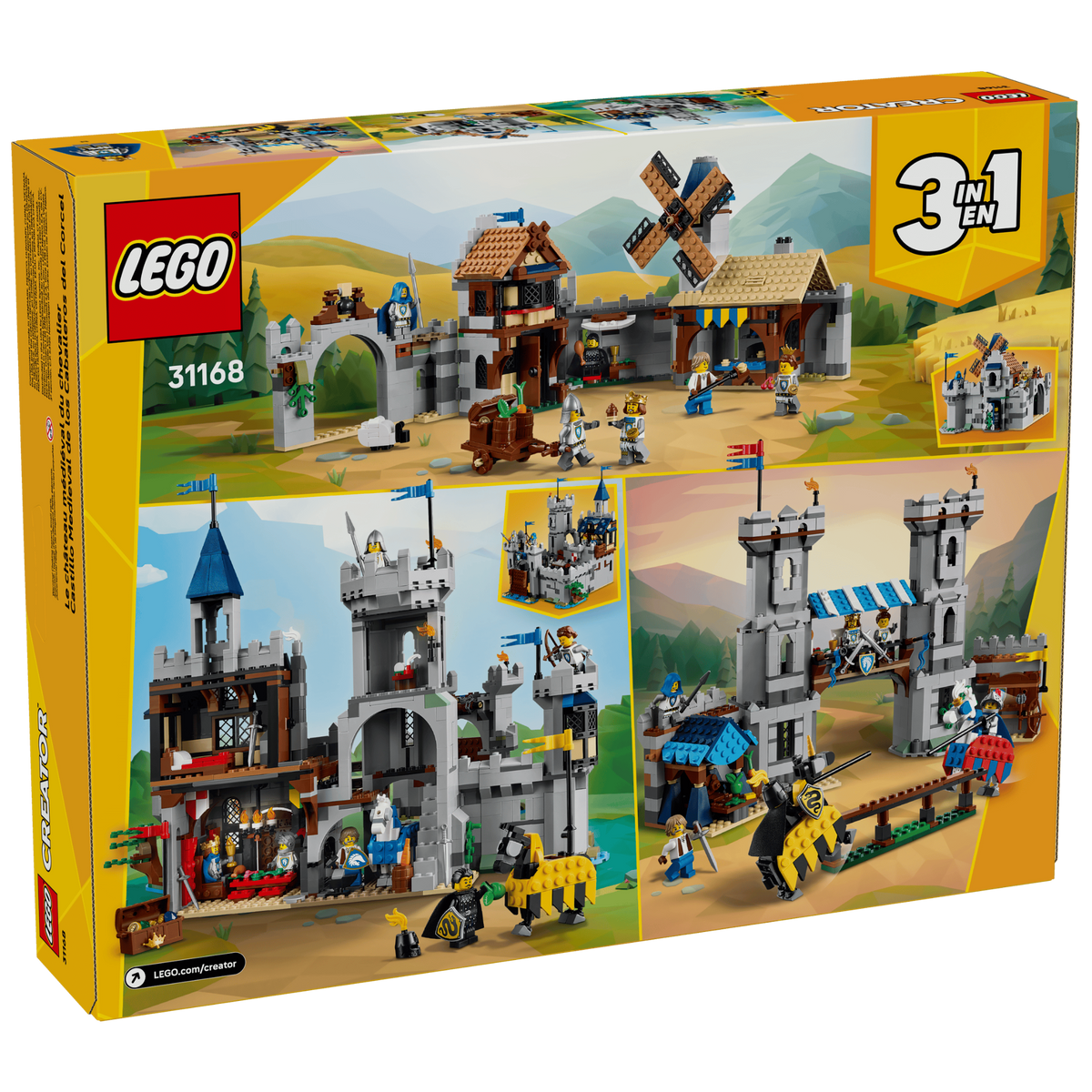 LEGO Creator 3-in-1 Medieval Horse Knight Castle 31168 Building Set