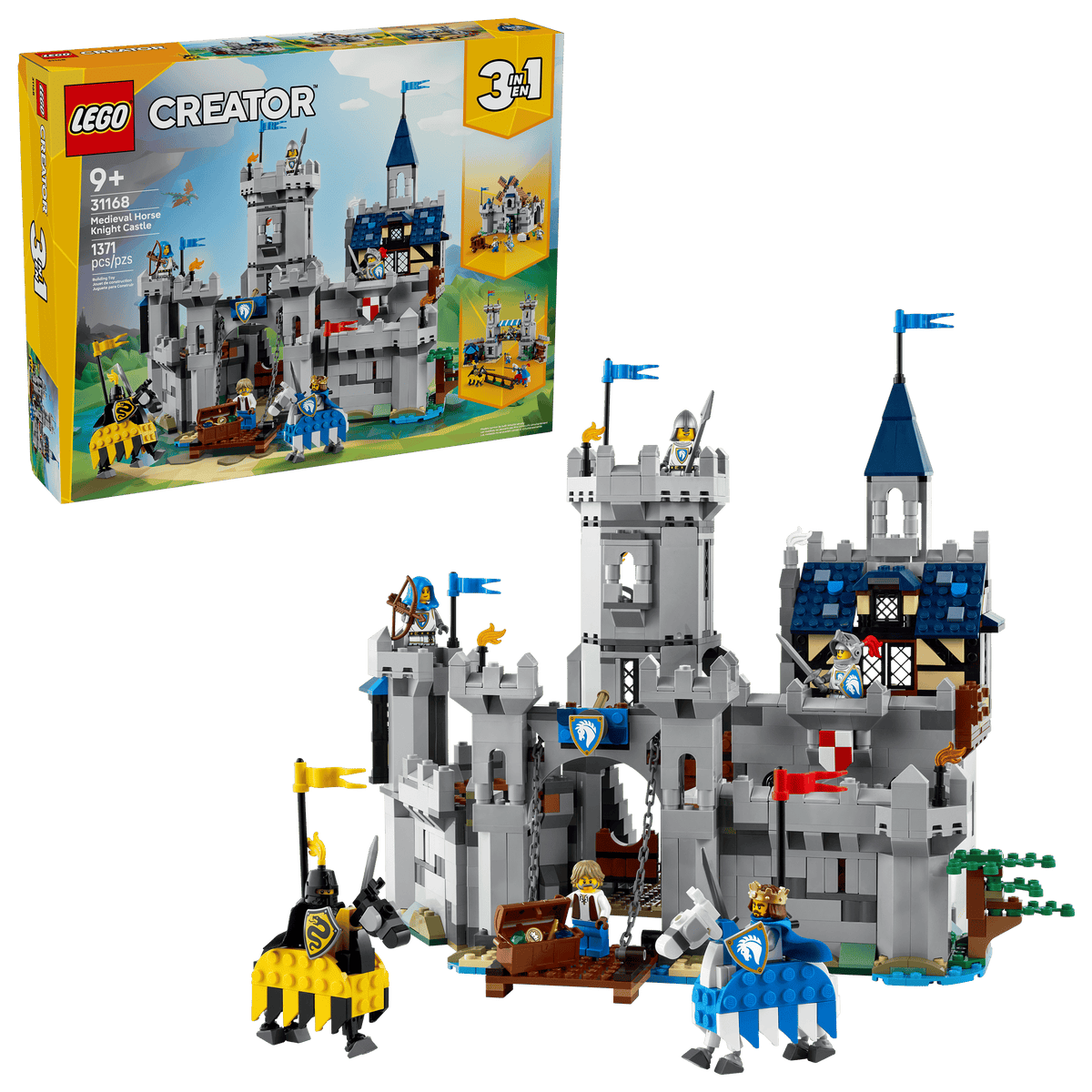 LEGO Creator 3-in-1 Medieval Horse Knight Castle 31168 Building Set
