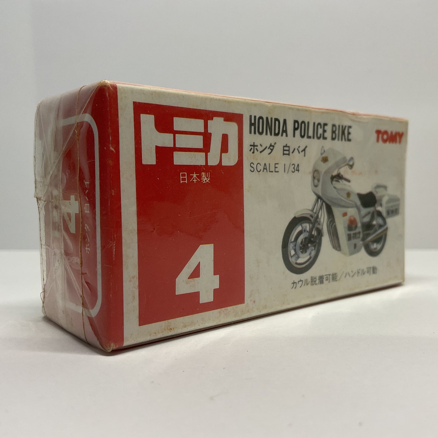 1988 Takara Tomy Tomica No.4 Honda Police Bike 1/34 Made In Japan