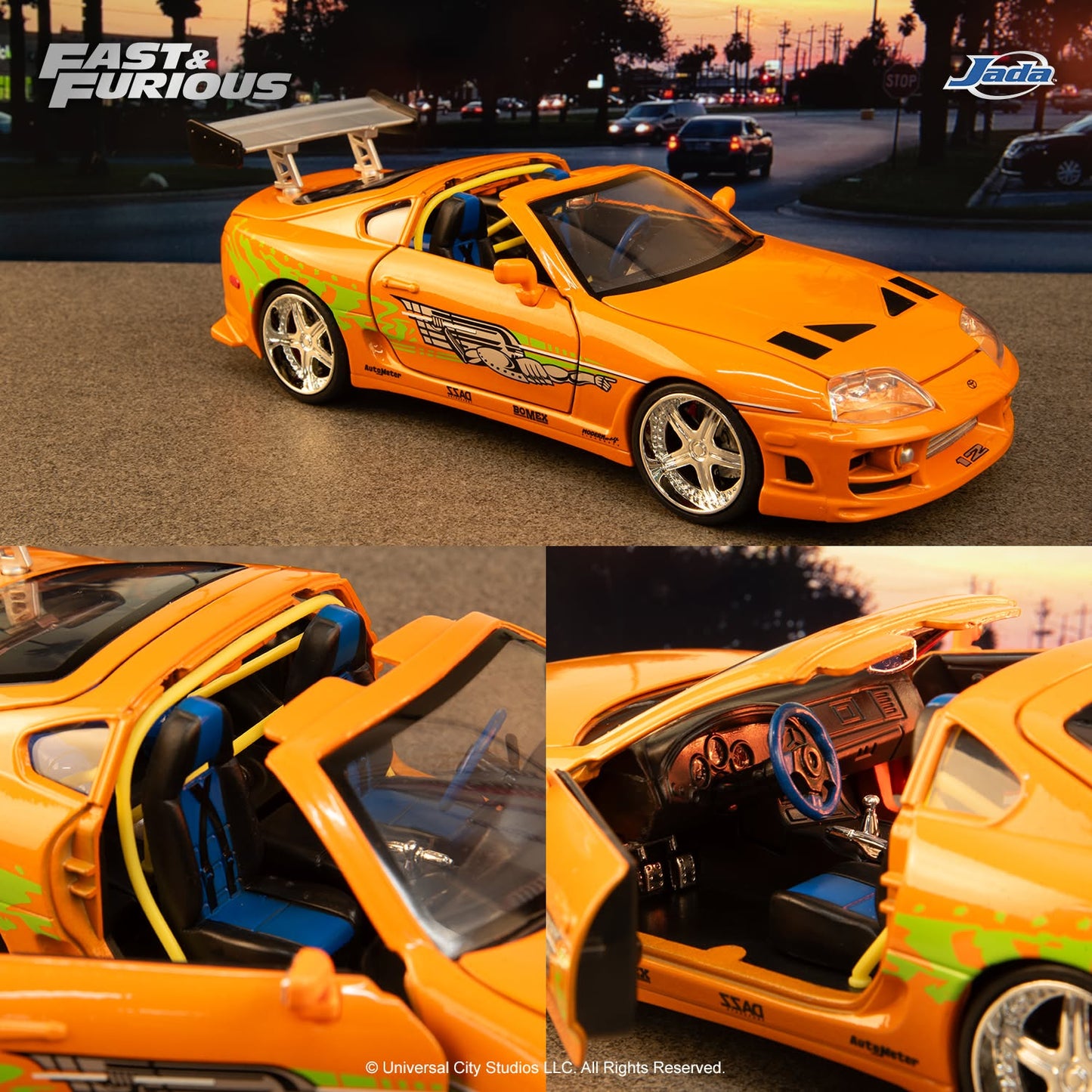 Jada Toys Fast & Furious Brian's 1995 Toyota Supra MK4 1:24 Die-Cast Model Car
