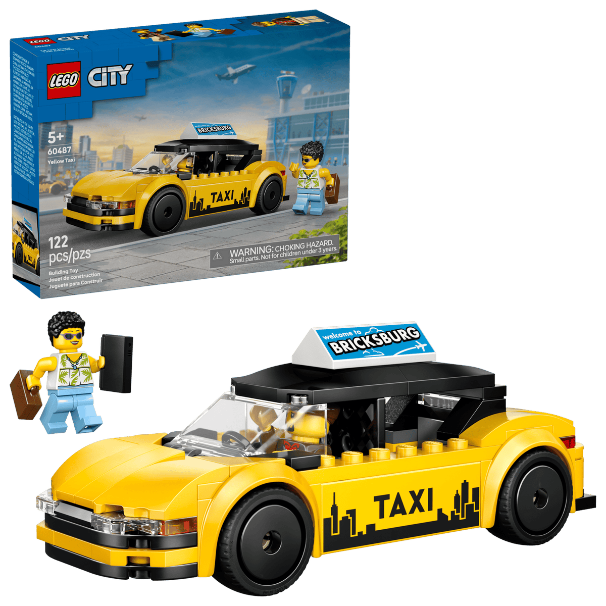 LEGO City Yellow Taxi 60487 Building Set 122 Pieces