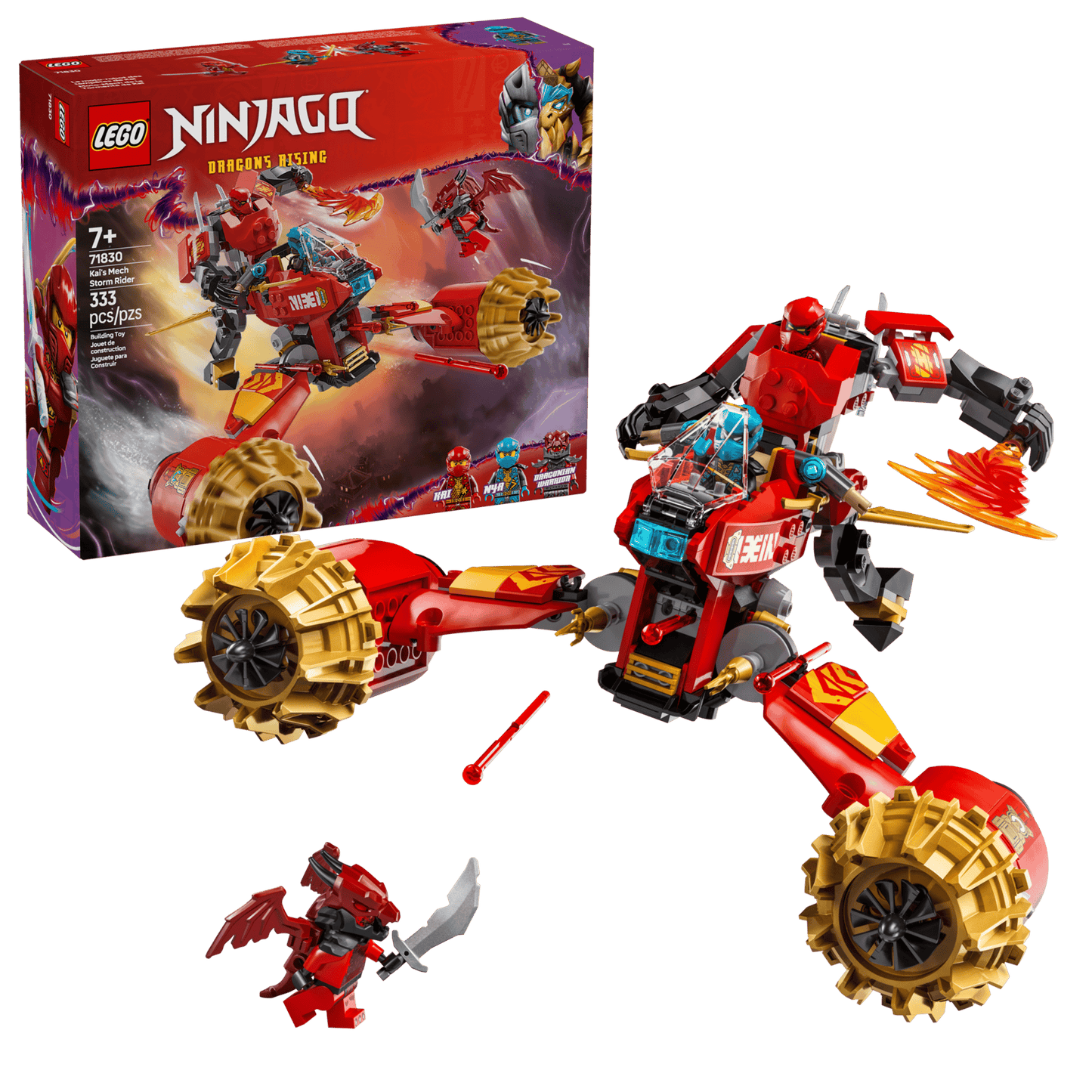 LEGO NINJAGO Dragons Rising Kai's Mech Storm Rider 71830 Building Set