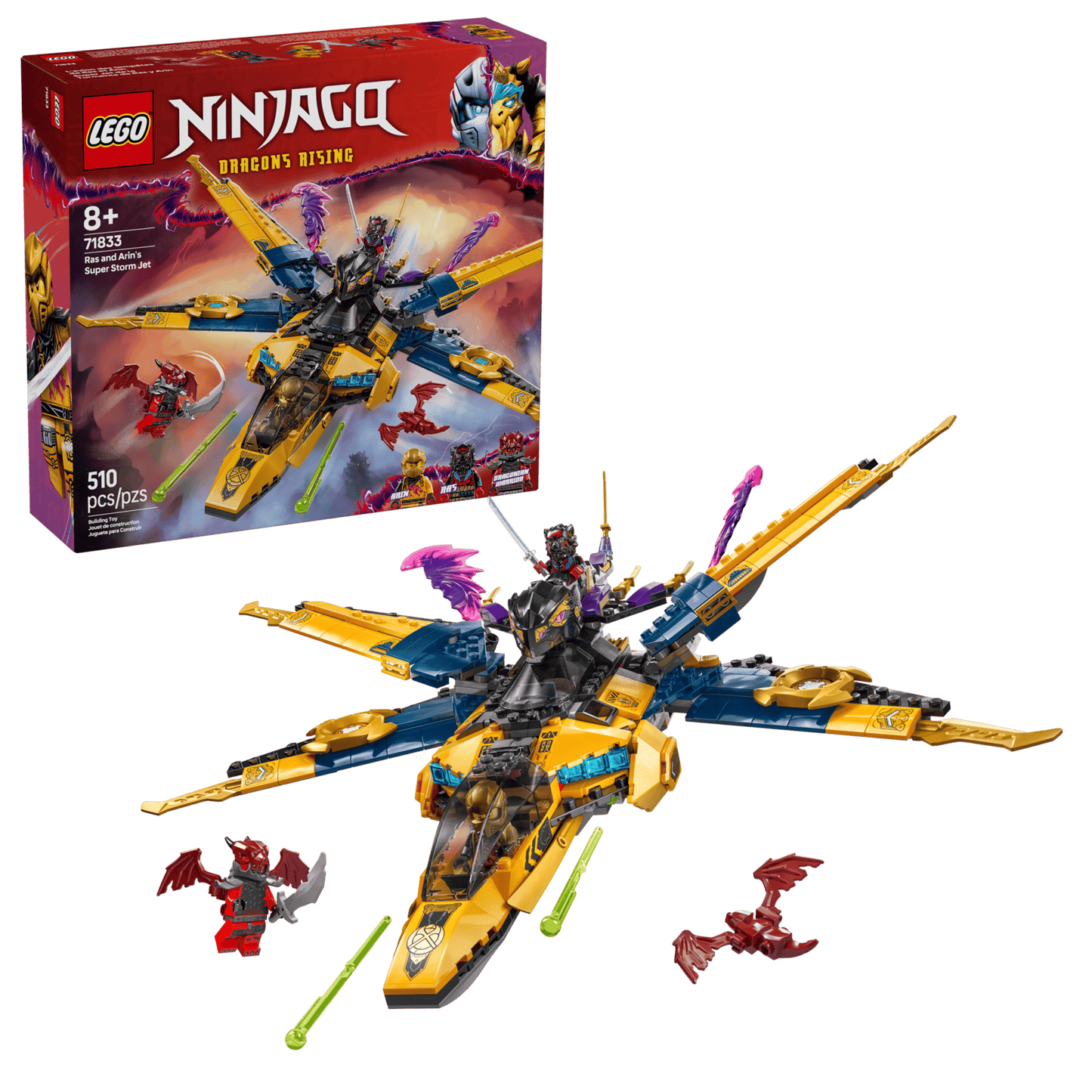 LEGO NINJAGO Dragons Rising Ras and Arin's Super Storm Jet 71833 Building Set
