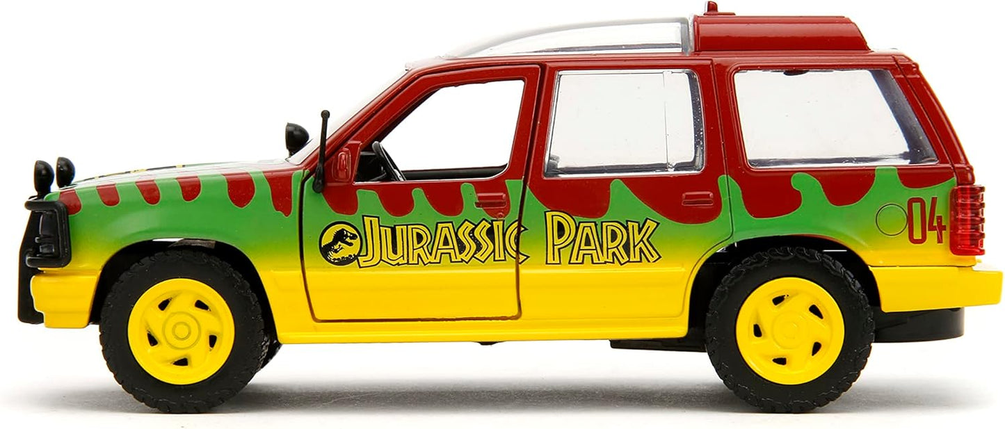 Jada Hollywood Rides Jurassic Park 30th Anniversary Ford Explorer Die-Cast Model Car – 1:32 Scale Collectible