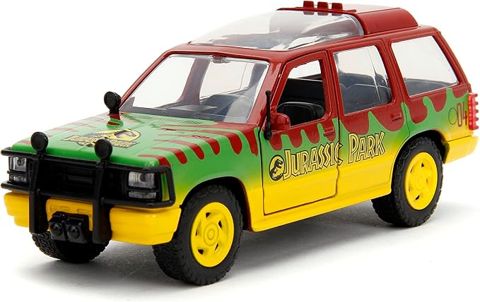 Jada Hollywood Rides Jurassic Park 30th Anniversary Ford Explorer Die-Cast Model Car – 1:32 Scale Collectible