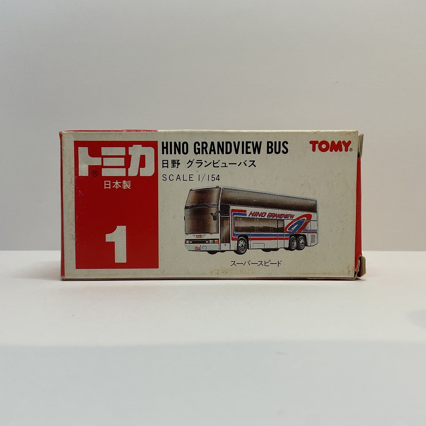 1986 Takara Tomy Tomica No.1 Hino Grandview Bus 1/154 Made In Japan
