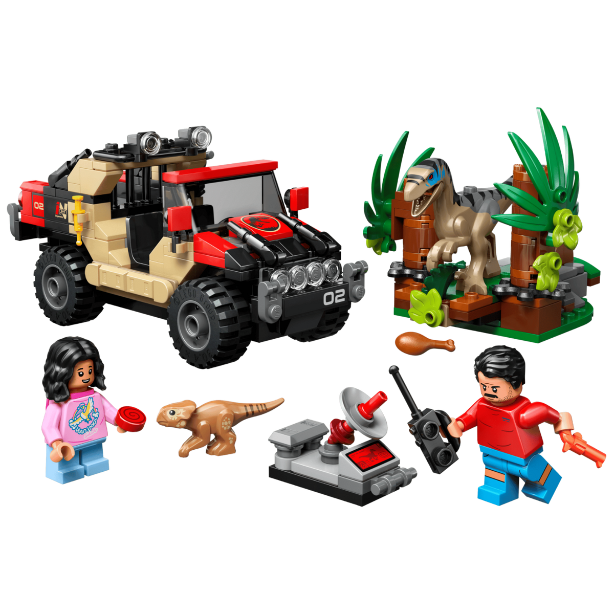 LEGO Jurassic World Raptor Off-Road Escape 76972 Building Set 285 Pieces