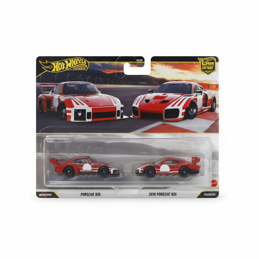 Hot Wheels Premium Car Culture 2-Pack Porsche 935 & 2018 Porsche 935 Die-Cast Cars Mattel