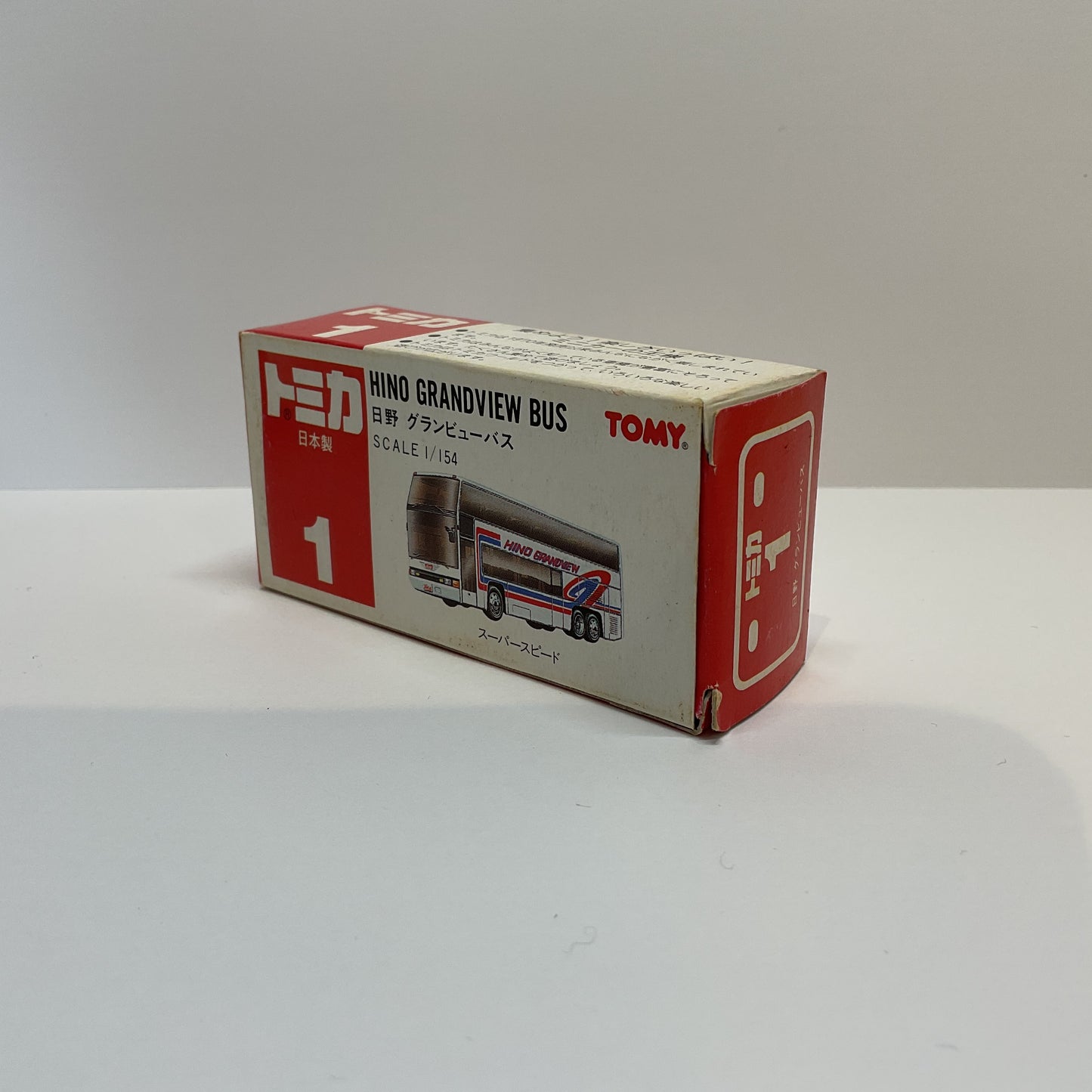 1986 Takara Tomy Tomica No.1 Hino Grandview Bus 1/154 Made In Japan