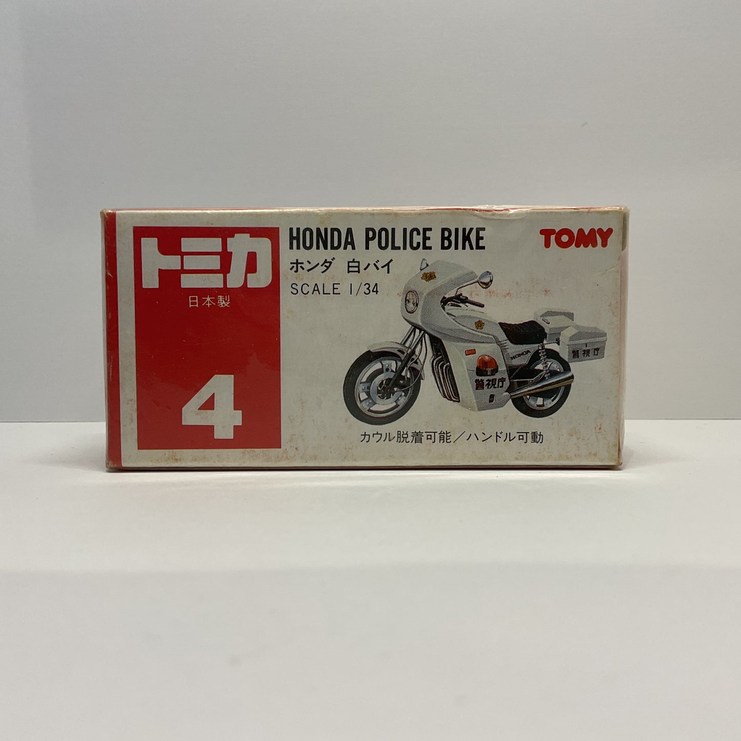 1988 Takara Tomy Tomica No.4 Honda Police Bike 1/34 Made In Japan