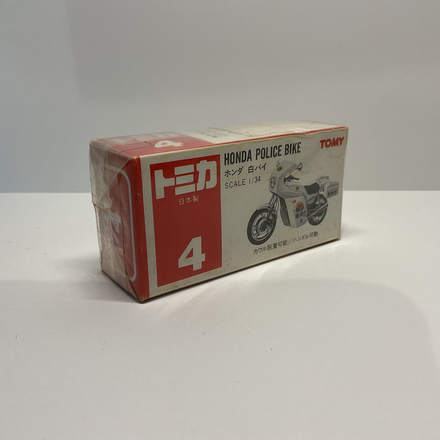1988 Takara Tomy Tomica No.4 Honda Police Bike 1/34 Made In Japan