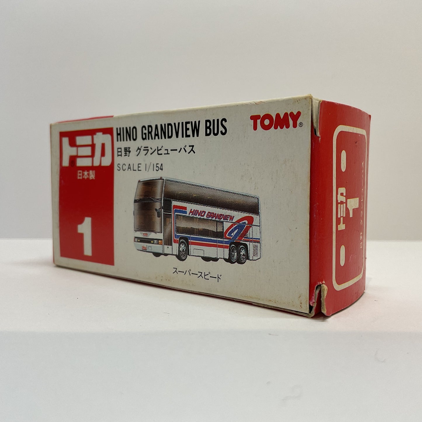 1986 Takara Tomy Tomica No.1 Hino Grandview Bus 1/154 Made In Japan
