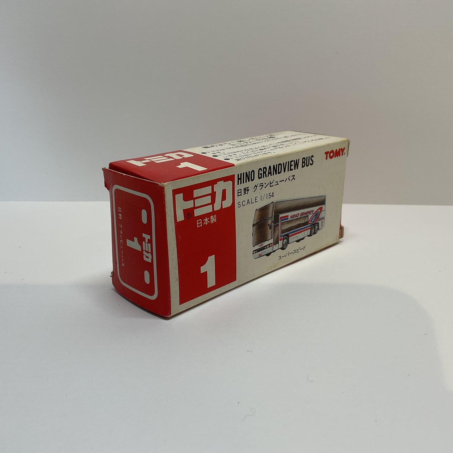1986 Takara Tomy Tomica No.1 Hino Grandview Bus 1/154 Made In Japan