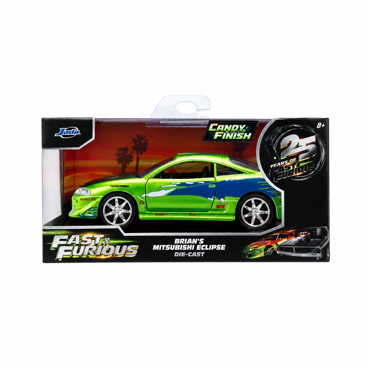 Jada Toys Fast & Furious 25th Anniversary Brian's 1995 Mitsubishi Eclipse Candy Finish 1:32 Die-Cast Model Car