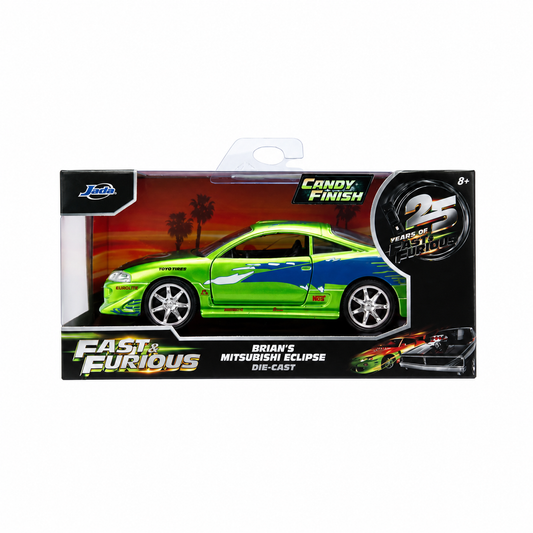 Jada Toys Fast & Furious 25th Anniversary Brian's 1995 Mitsubishi Eclipse Candy Finish 1:32 Die-Cast Model Car