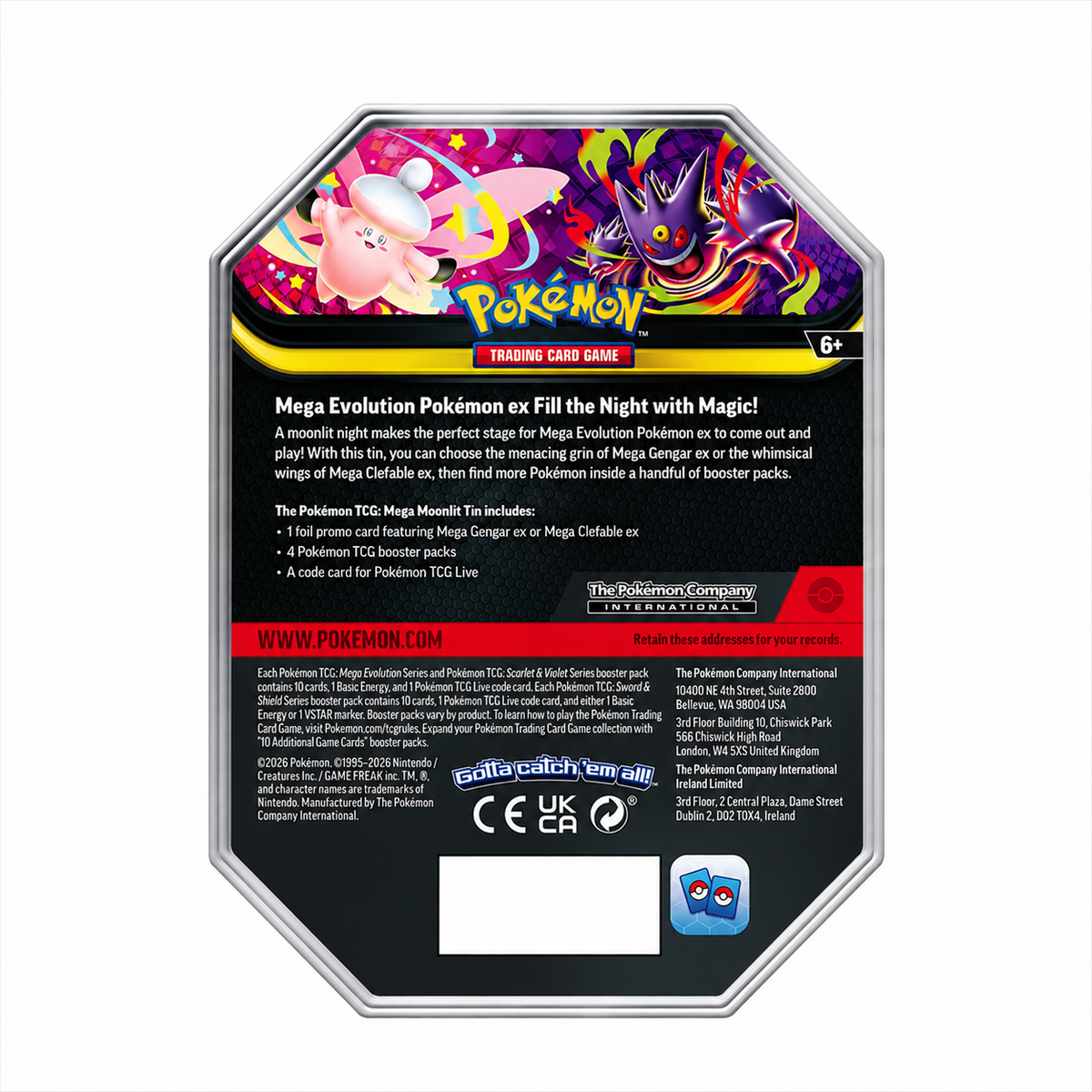 Pokémon TCG Mega Moonlit Tin Mega Clefable ex