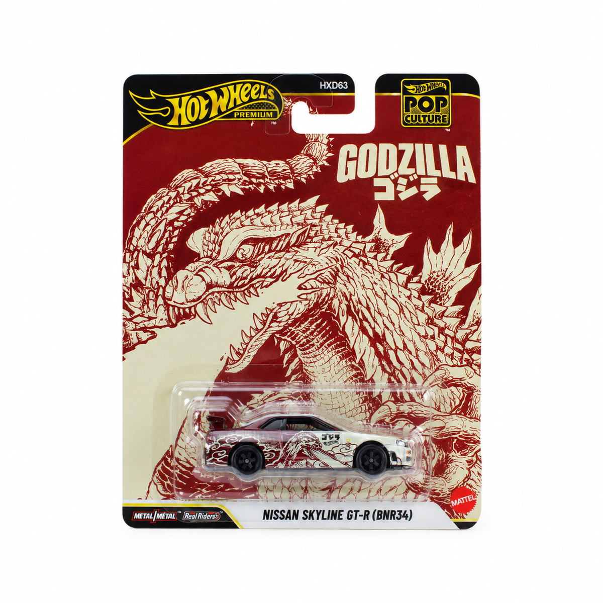 Hot Wheels Premium Pop Culture Godzilla Nissan Skyline GT-R (BNR34) Mattel