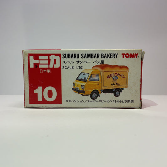 1987 Takara Tomy Tomica No.10 Subaru Sambar Bakery 1/52 Made In Japan