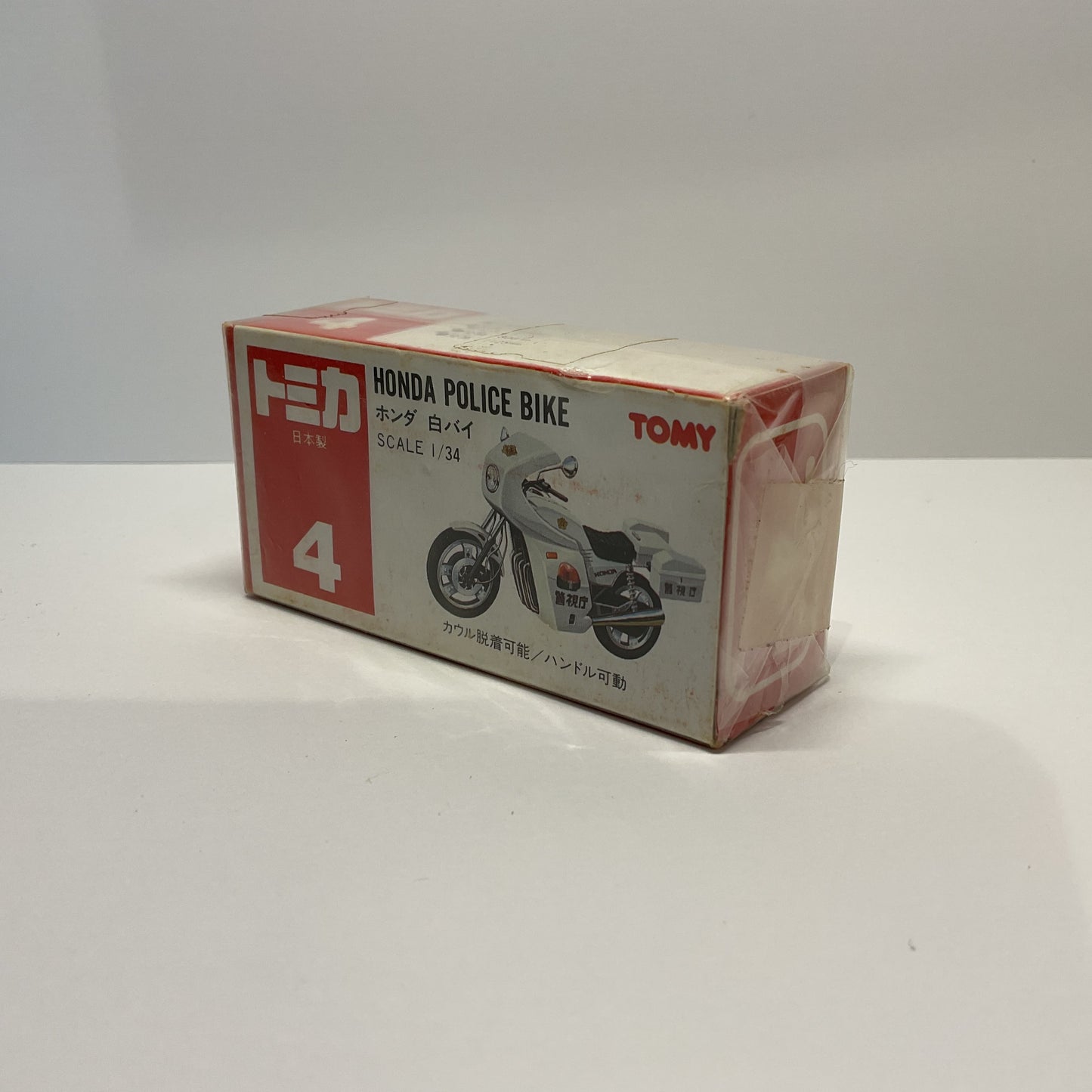 1988 Takara Tomy Tomica No.4 Honda Police Bike 1/34 Made In Japan