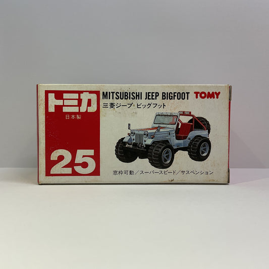 1988 Takara Tomy Tomica No.25 Mitsubishi Jeep Bigfoot Silver Made In Japan