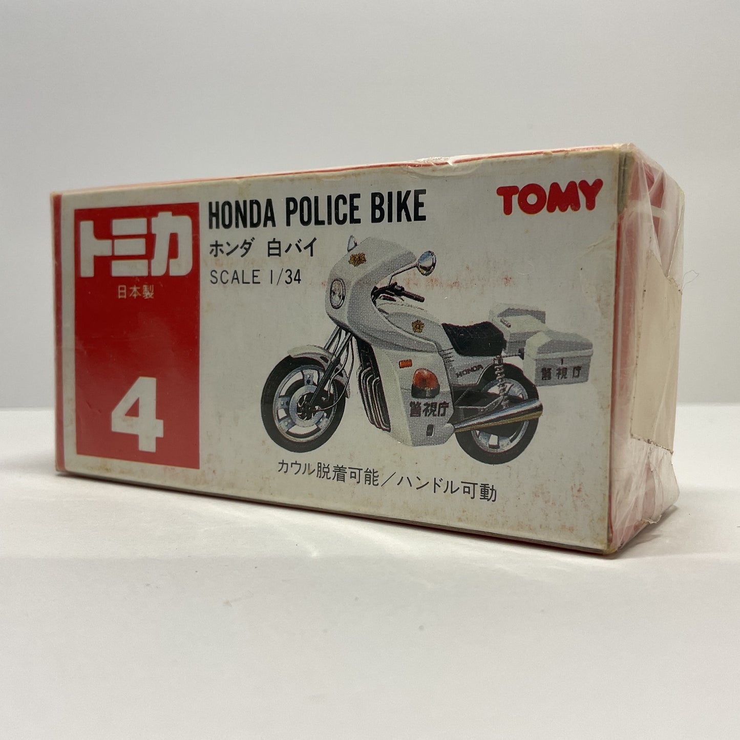 1988 Takara Tomy Tomica No.4 Honda Police Bike 1/34 Made In Japan