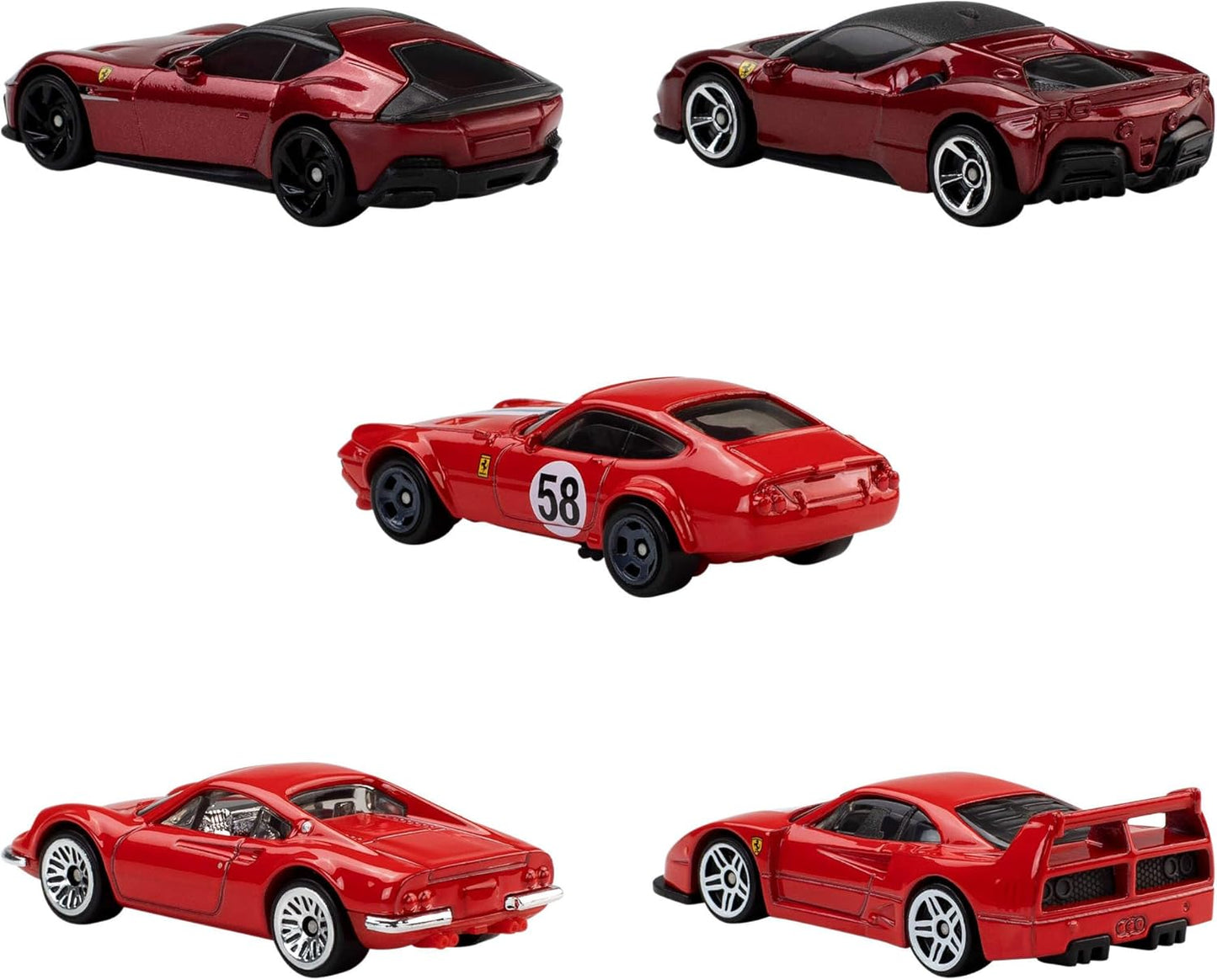 Hot Wheels Ferrari 5 Pack 1:64 Scale Die-Cast Cars Mattel JKG16