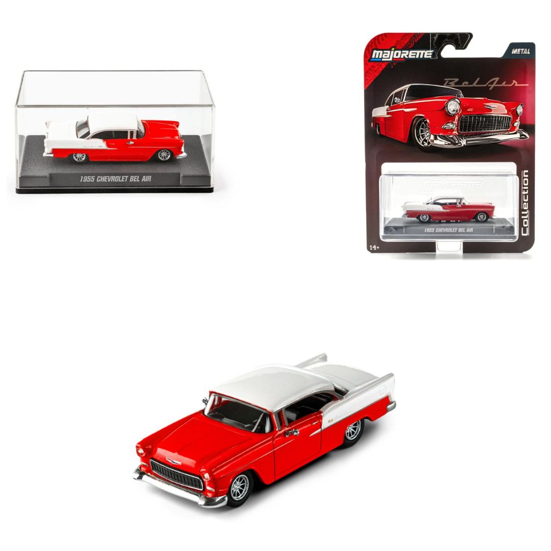 Majorette Collection 1955 Chevrolet Bel Air Red & White 1:64 Scale Die-Cast Model Car