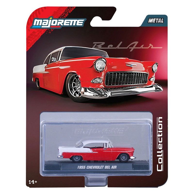 Majorette Collection 1955 Chevrolet Bel Air Red & White 1:64 Scale Die-Cast Model Car