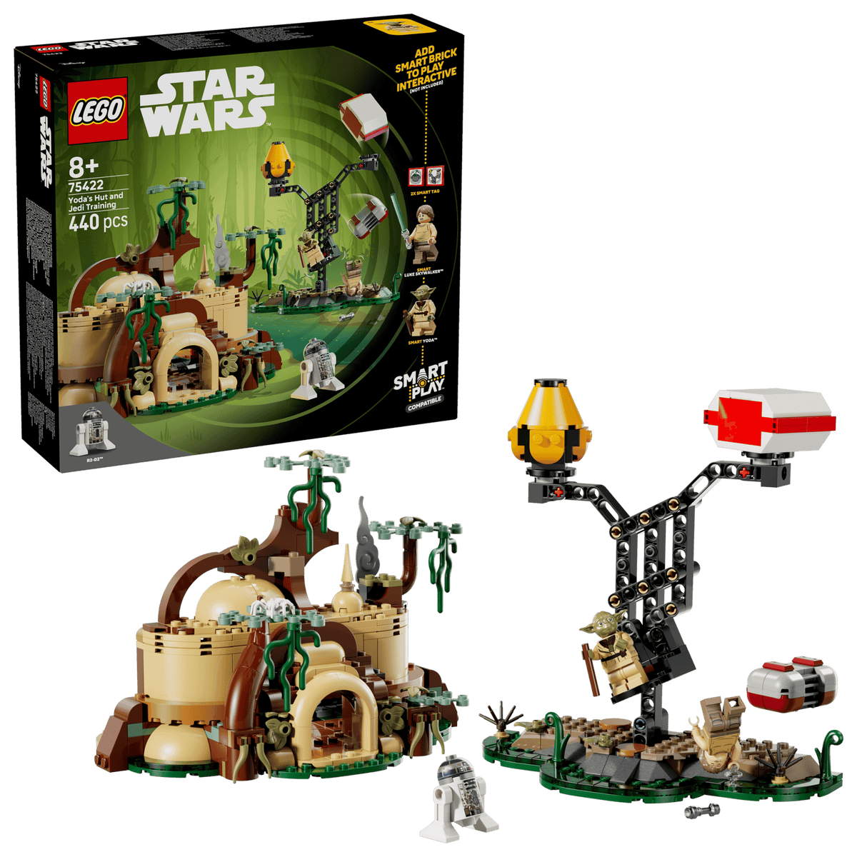 LEGO Star Wars SMART Play Yoda's Hut and Jedi Training 75422 Building Set 440 Pieces