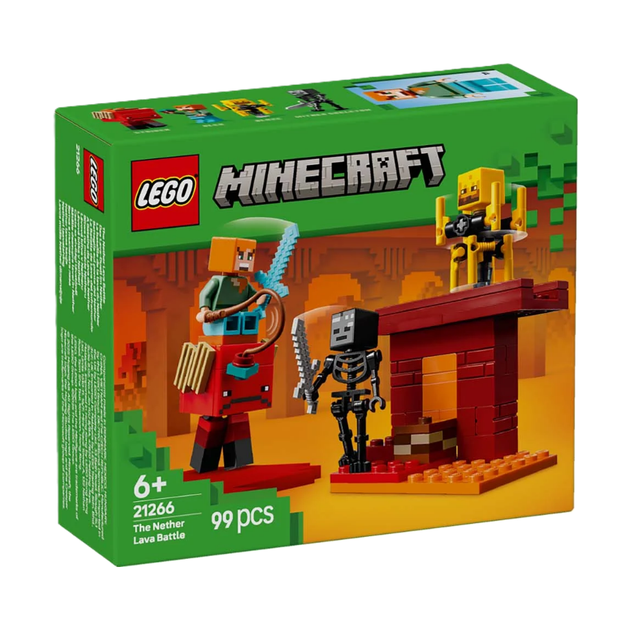 LEGO Minecraft The Nether Lava Battle 21266 Building Set 99 Pieces