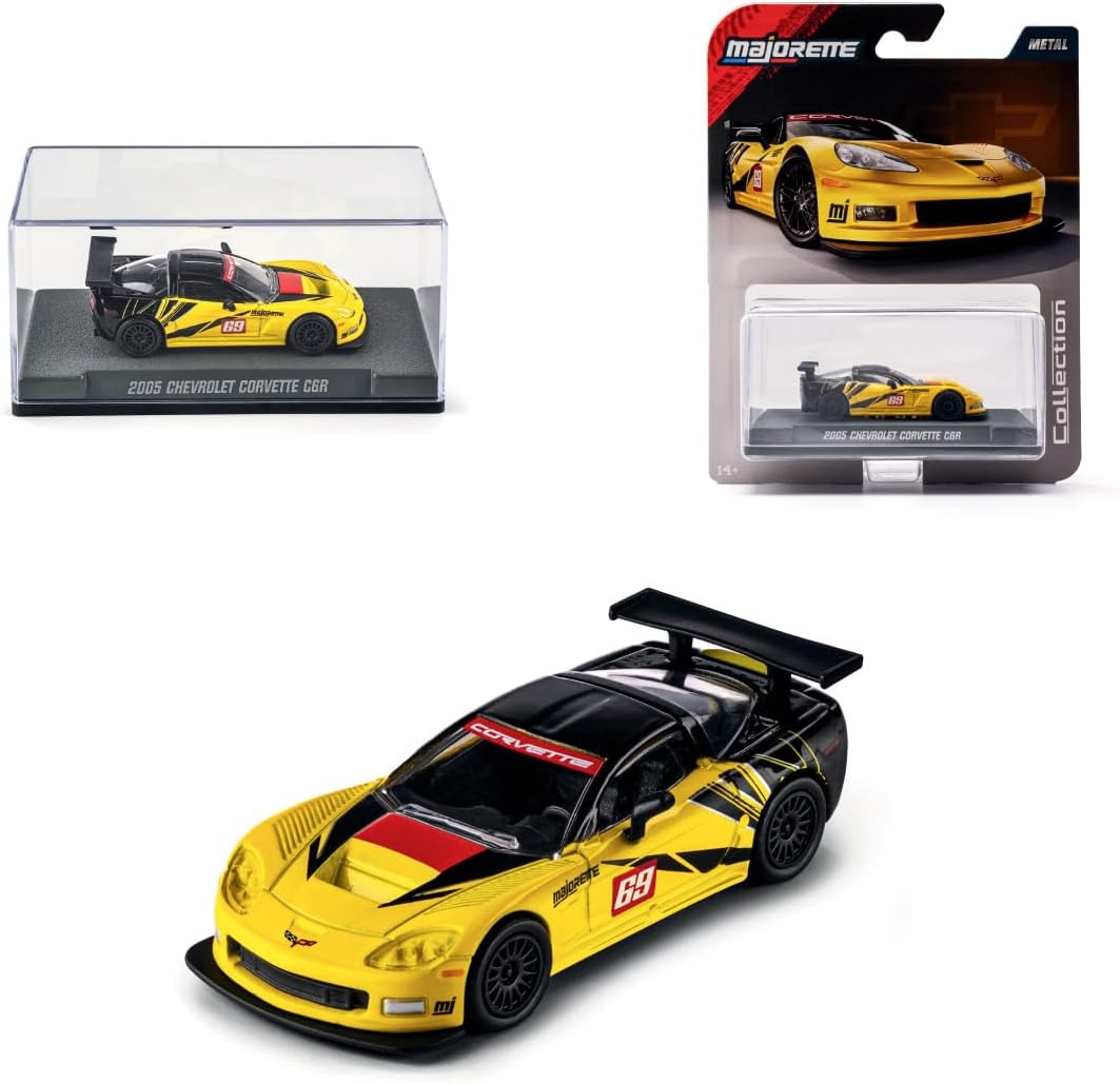 Majorette Collection 2005 Chevrolet Corvette C6.R Yellow & Black 1:64 Die-Cast Model Car