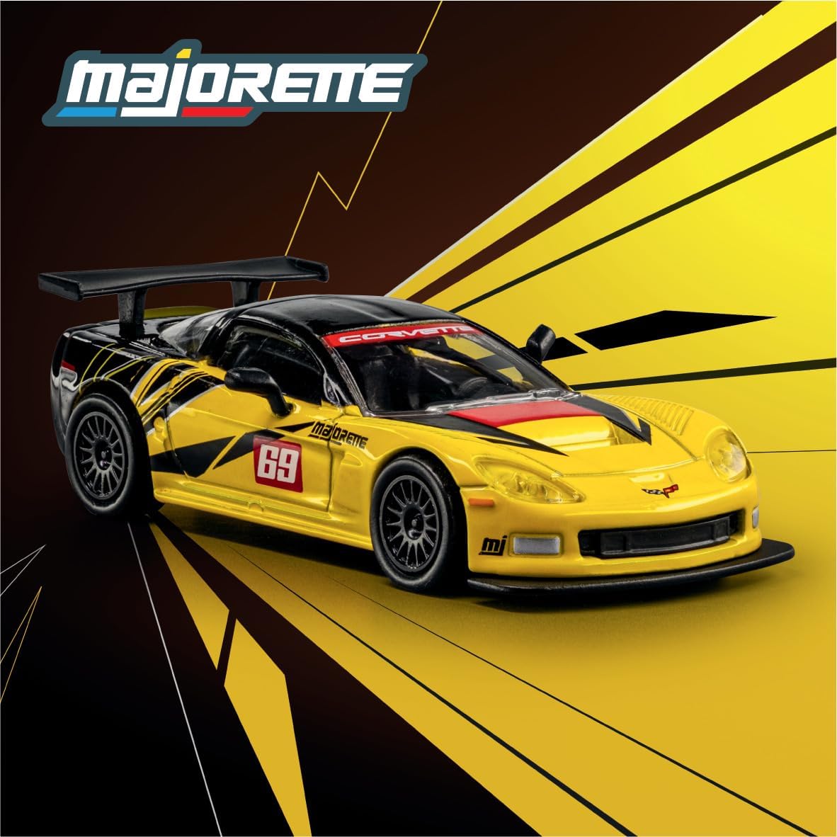 Majorette Collection 2005 Chevrolet Corvette C6.R Yellow & Black 1:64 Die-Cast Model Car
