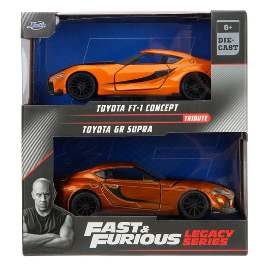 Jada Toys Fast & Furious Legacy Series Tribute Toyota FT-1 Concept & 2020 Toyota GR Supra 1:32 Twin Pack