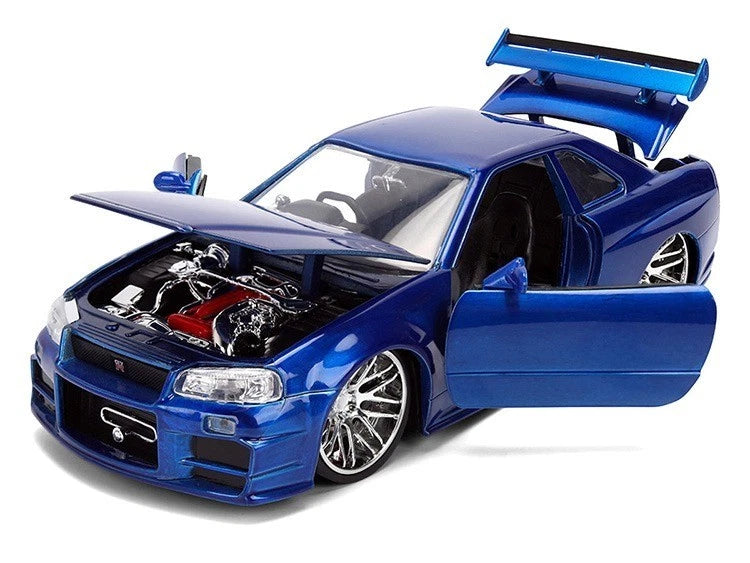 Jada Toys Fast & Furious 25th Anniversary Brian's 2002 Nissan Skyline GT-R (R34) Colour Brush Finish 1:24 Die-Cast Model Car