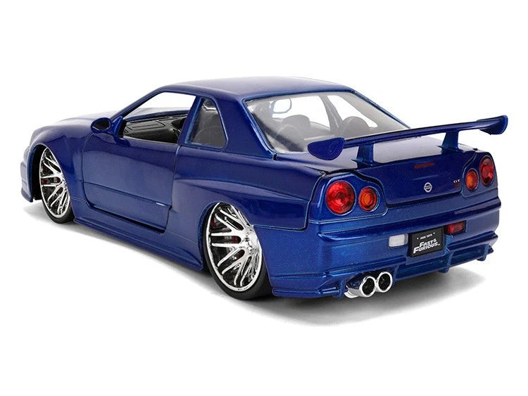 Jada Toys Fast & Furious 25th Anniversary Brian's 2002 Nissan Skyline GT-R (R34) Colour Brush Finish 1:24 Die-Cast Model Car