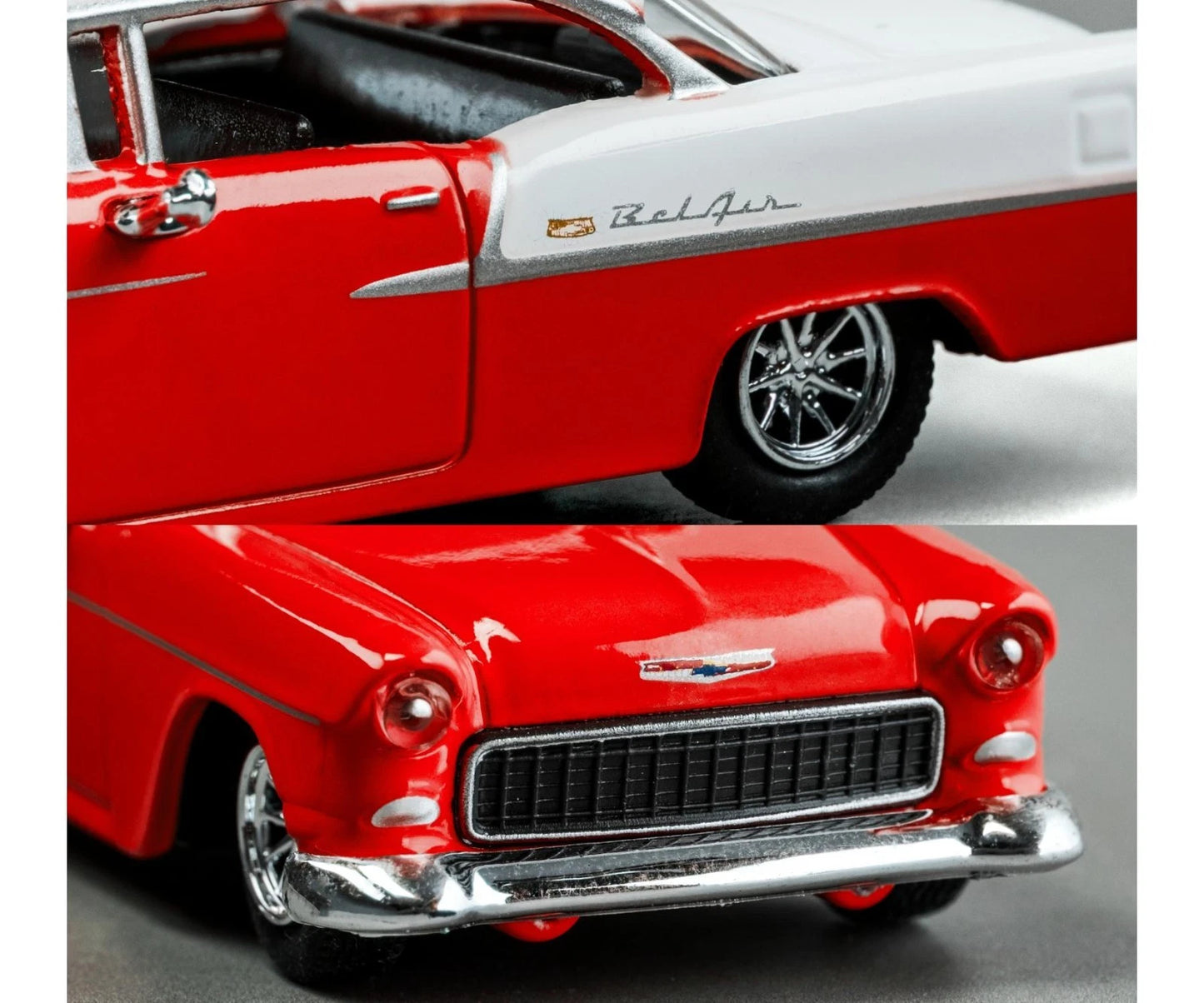 Majorette Collection 1955 Chevrolet Bel Air Red & White 1:64 Scale Die-Cast Model Car