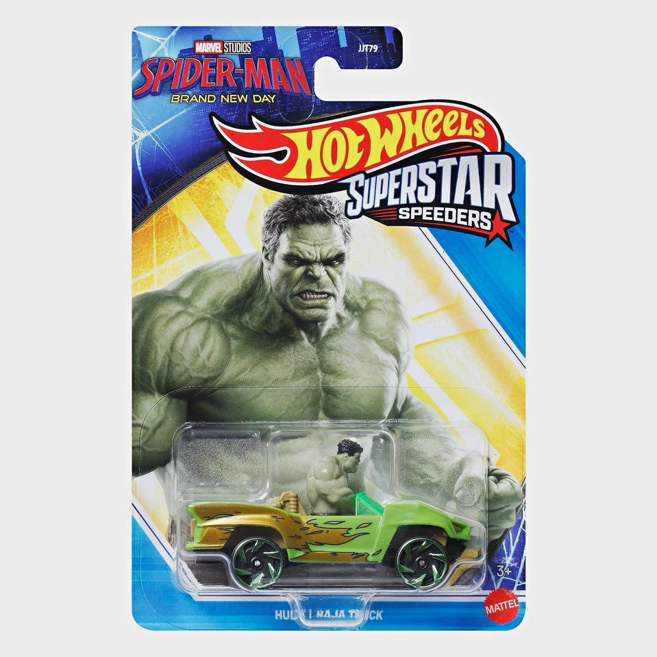 Hot Wheels Superstar Speeders Marvel Spider-Man Brand New Day Hulk Baja Truck Mattel